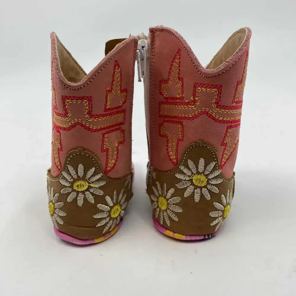 Tin Haul Pink Leather Boots | Girls’ Cowgirl Bootie Size 1G